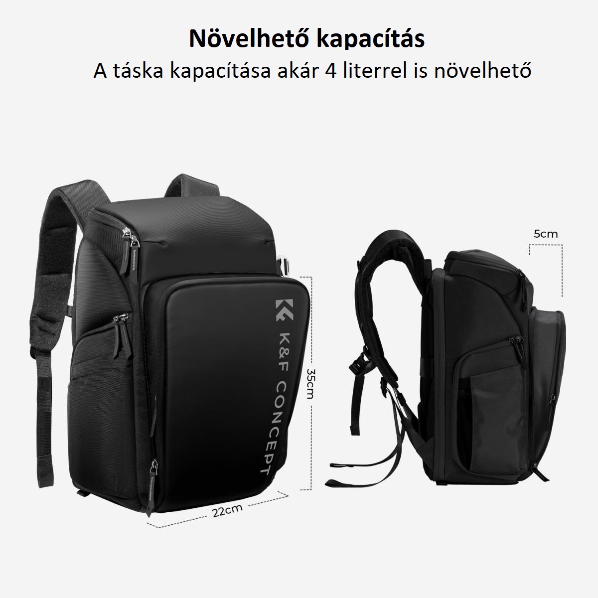 K&F Concept Alpha Air fotós hátizsák 25L, fekete