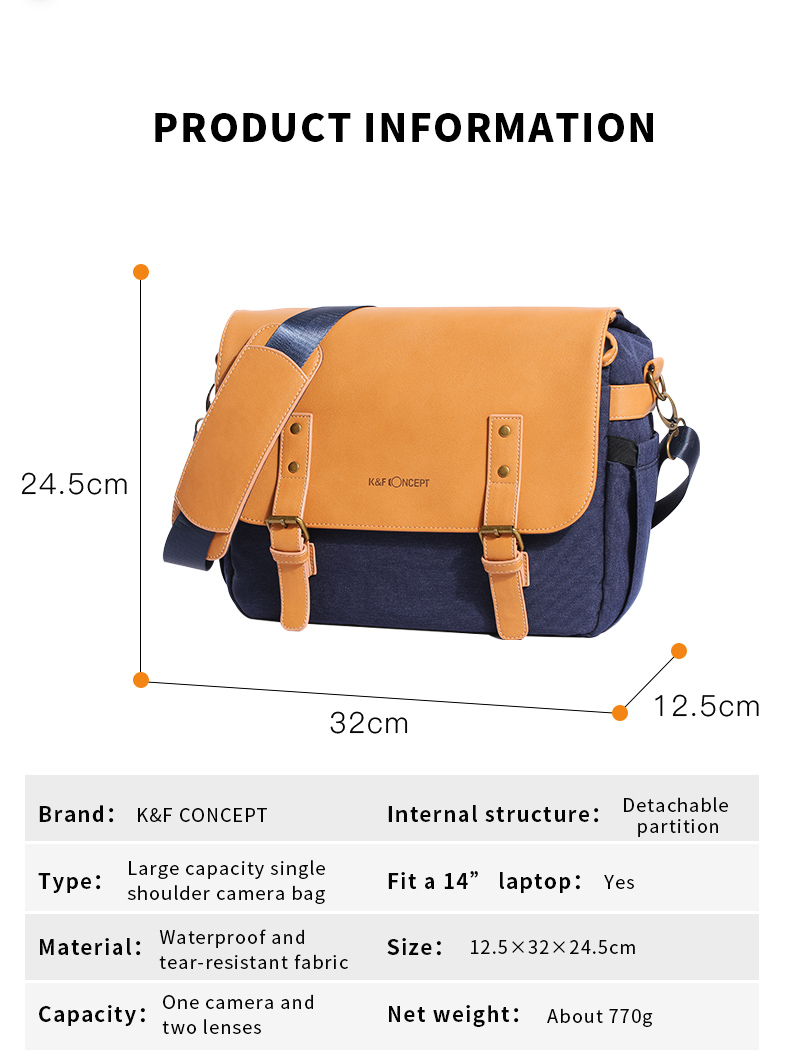 K&f Concept Beta Messenger 12 literes, fots tska, vzll