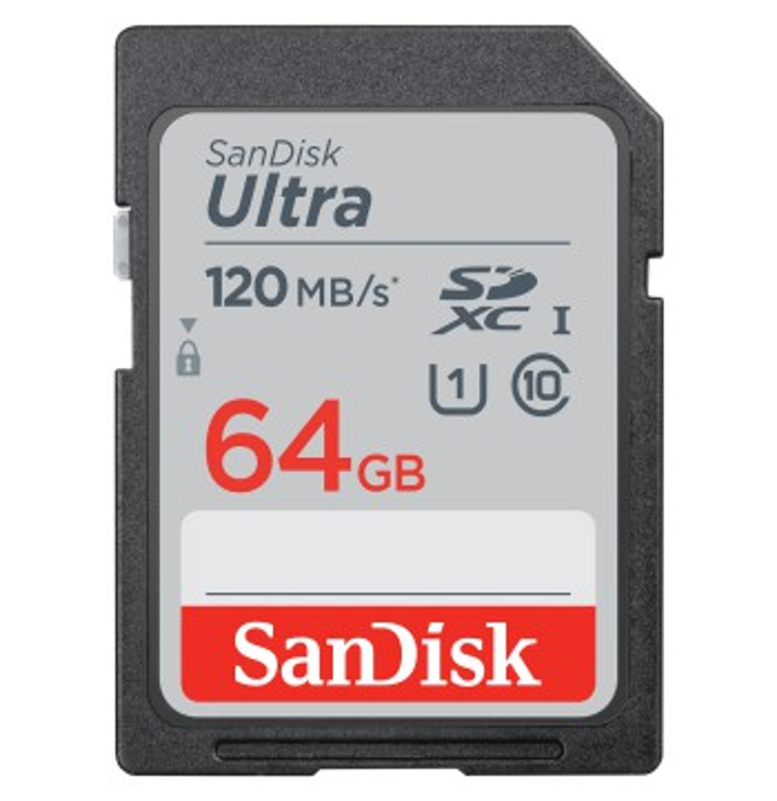 SANDISK 64GB SDHC ULTRA KÁRTYA, 120MB/s, CL10, UHS-I