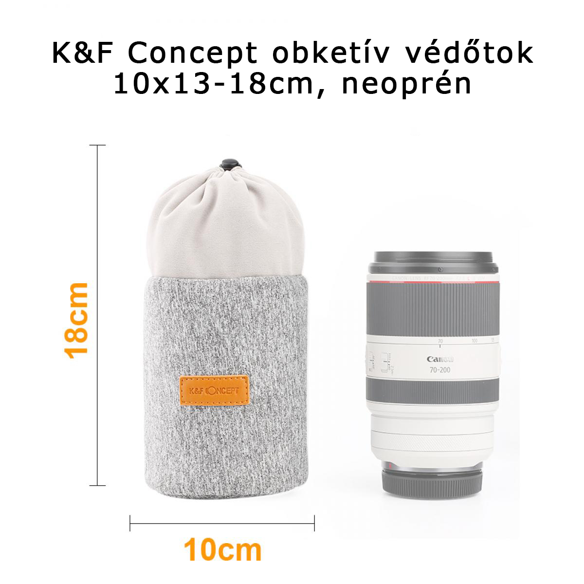 K&F Concept obketv vd tok 10x13-18cm, neoprn, szrke narancs